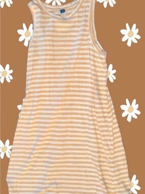 Old NavySleeveless Stripe Dress in Yellow and White